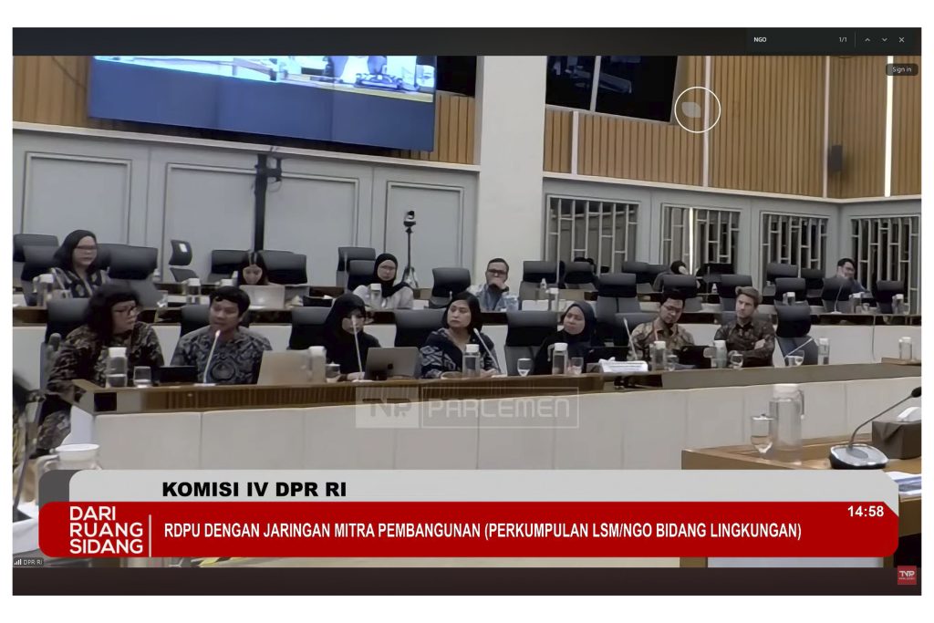Jaringan Mitra Pembangunan dalam Rapat Dengar Pendapat Umum (RDPU) Komisi IV DPR RI