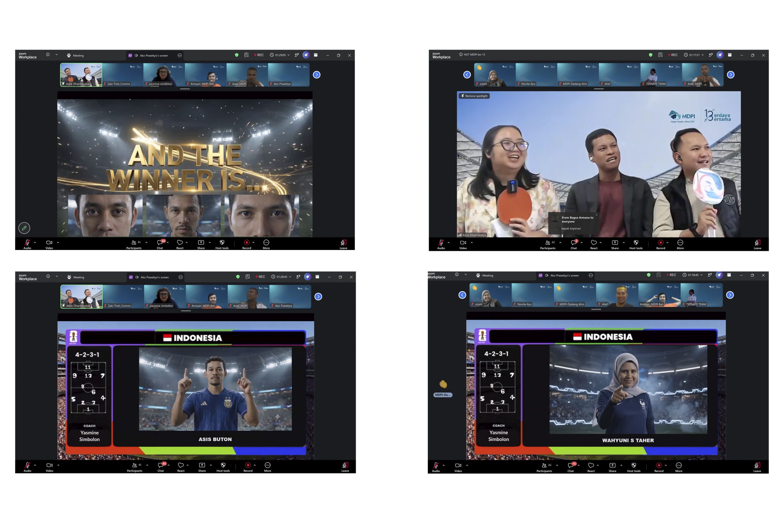 HUT MDPI, perayaan via zoom, FIFA World Cup